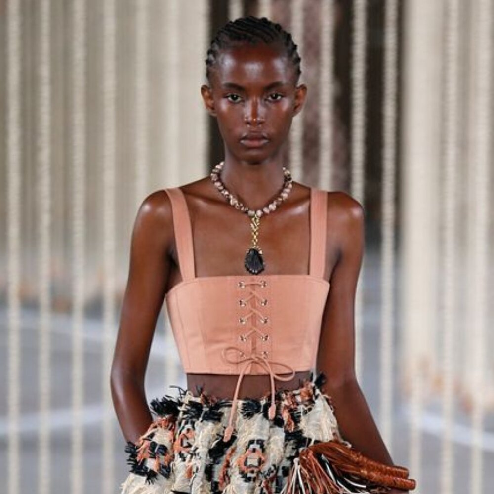 NWT Ulla Johnson Isla Apricot Pink Lace-Up Crop Top Size 6